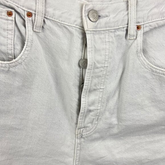 PacSun  Washed White  Distressed Dad Jeans Button Fly  Size 29 100% cotton - Picture 6 of 11